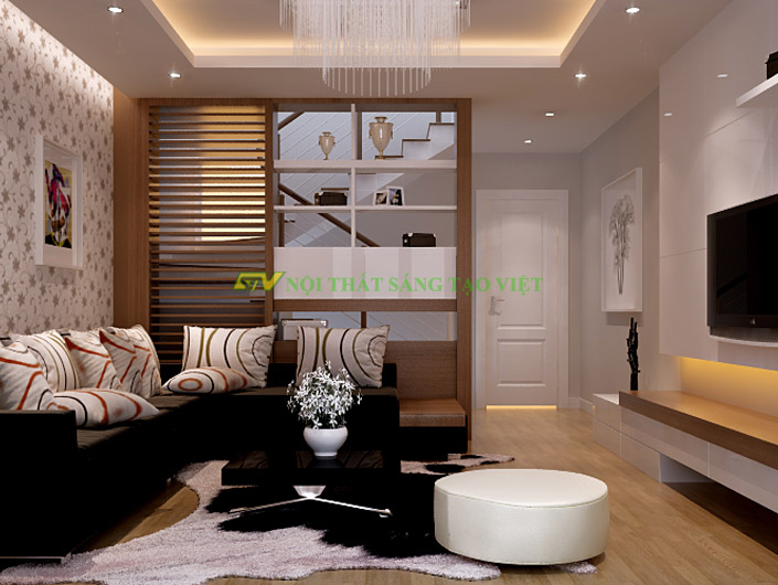 Thiết kế nội thất nhà phố chị Bích Hoa Hoàng Mai